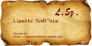 Lipsitz Szénia névjegykártya